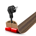 Floor Cord Cover Self Adhesive Cord Hider,3.3FT Cable Management, Extension Strip Protector for Wires, Prevent Cable Trips for Offices, Gyms, Exhibitions Cavity:0.3"(W) x 0.28"(H) Wood Walnut