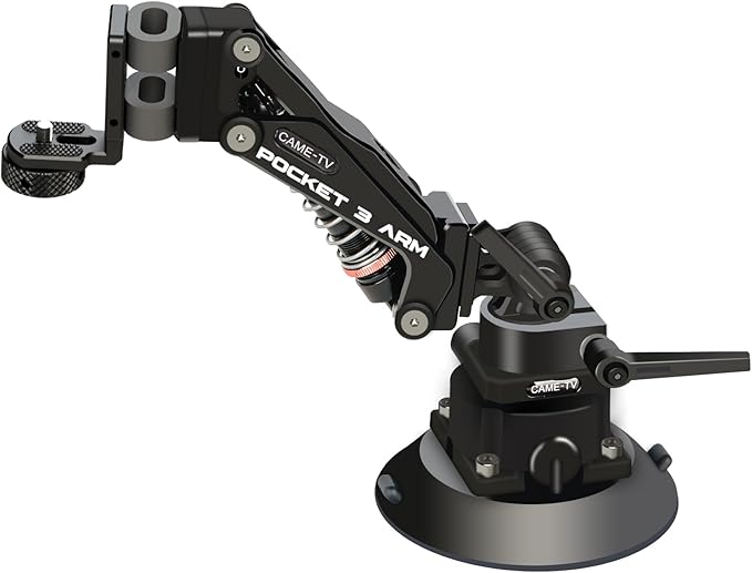 Came-TV Camera Suction Mount Suction, Multifunctional Shock Absorber Arm Video Stabilizer for Pocket 2, Pocket 3, OSMO, Cup Camera Mount, 1/4" Mounting Holes Car Mount & for 360 Action Camera