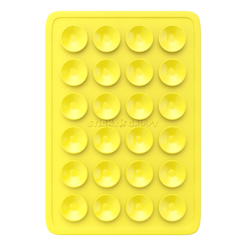 StickyGrippy Suction Phone Case Mount, Sillicon Adhesive Phone Accessory for iPhone and Android, Hands-Free Strong Grip Mirror Shower Phone Holder, Tiktok Videos and Selfies (Yellow)
