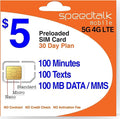 SpeedTalk Mobile $5 Prepaid SIM Card – Top Value Plan for Smartphones & Cellphones | 100 Minutes, 100 Texts, 100MB Data | 5G/4G LTE | Triple-Cut (Mini, Micro, Nano) | No Contract – 30-Day Service