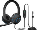 Cyber Acoustics USB-C Stereo Headset (AC-5014-5) – Durable, Crisp, and Clear Communication in Classrooms and at Home; in-Line Controls for Volume and Mic Mute - 5 Pack