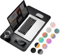 YSAGi Dual-Sided Desk Pad Protector, Waterproof Leather Desk Mat, Large Mouse Pad, Office Desk Pad Writing Pad (23.6" x 13.7", Black+Grey)