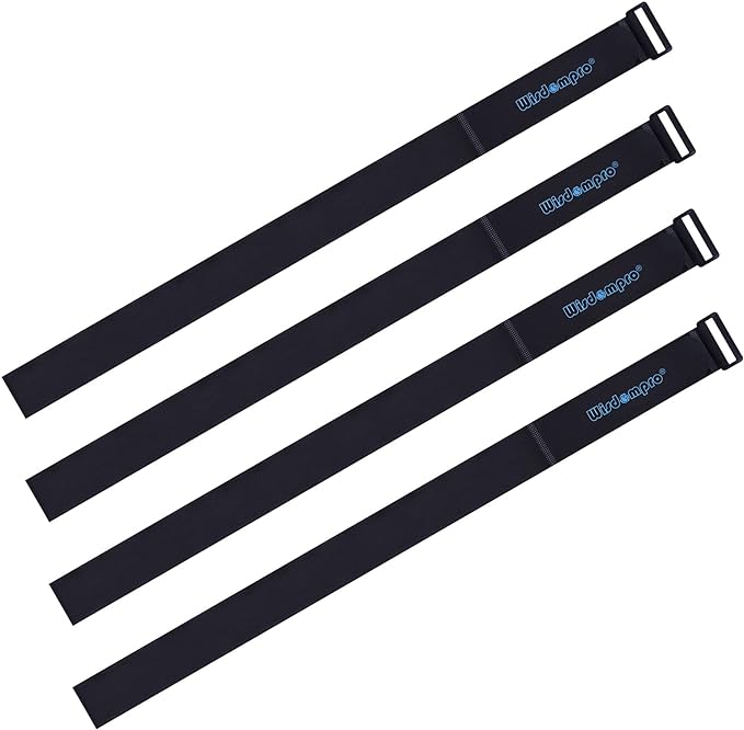 Extra Large 4 Pack 2 x 60 Inches Hook and Loop Strap, Reusable Fastening Cable Tie Down Straps by Wisdompro - Reusable, Durable Functional Cinch Cable Straps for Your Home, Office, Workspace