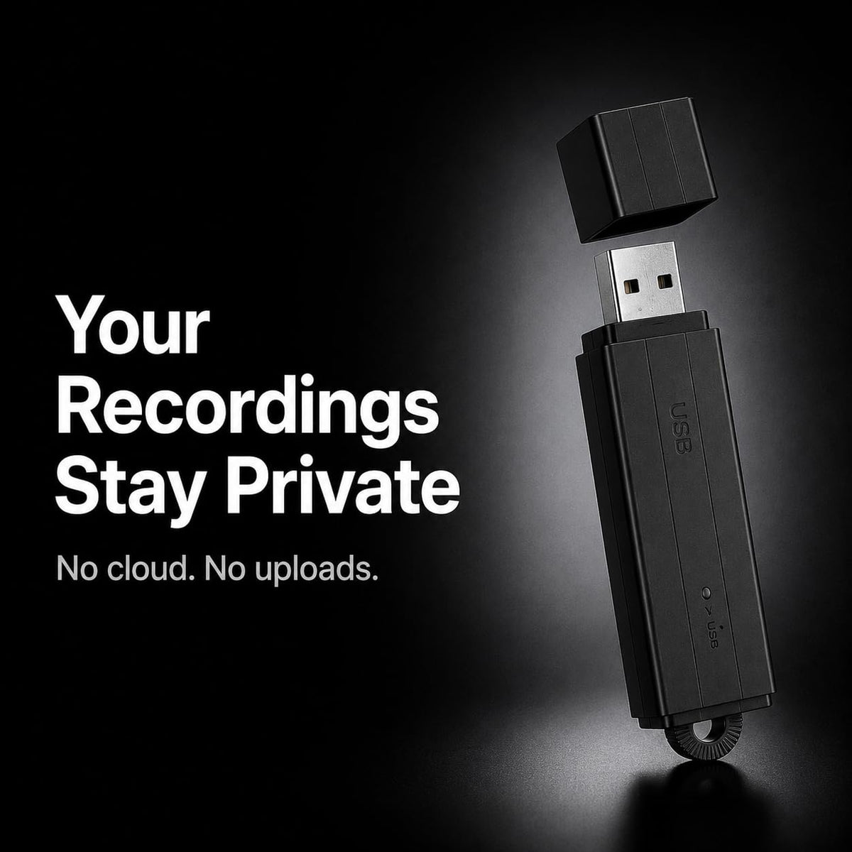 USB Voice Recorder 24 Hours Continuous Recording, 288 Hours Storage Capacity, Easy File Access, Compact for Meetings and Lectures