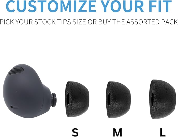 Comply TrueGrip | Premium Memory Foam Replacement Earbud Tips for Samsung Galaxy Buds2 Pro | Enhanced Comfort, Secure Fit, Superior Noise Isolation, Cleaning Tool | Black (S/M/L) (3 Pairs)