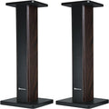 Rockville Pair RHT28D 28" Bookshelf Speaker Stands, Dark Wood Grain, 60 lbs Capacity, Sand-Fillable Design, Dual Platform Sizes, Anti-Slip Pads, for Home Theater and Studio Monitors