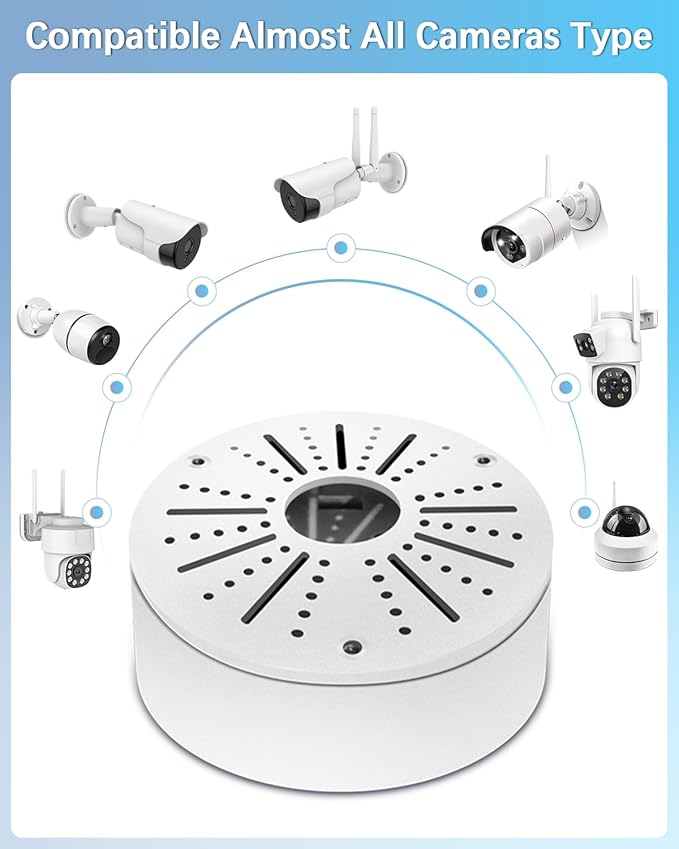 WEILAILIFE 【Compatible Almost All Cameras Type】 Security Camera Junction Box, Universial Camera Junction Box Mount Bracket, Outdoor Security Camera Mount, CCTV Metal Junction Box(2 Pack)