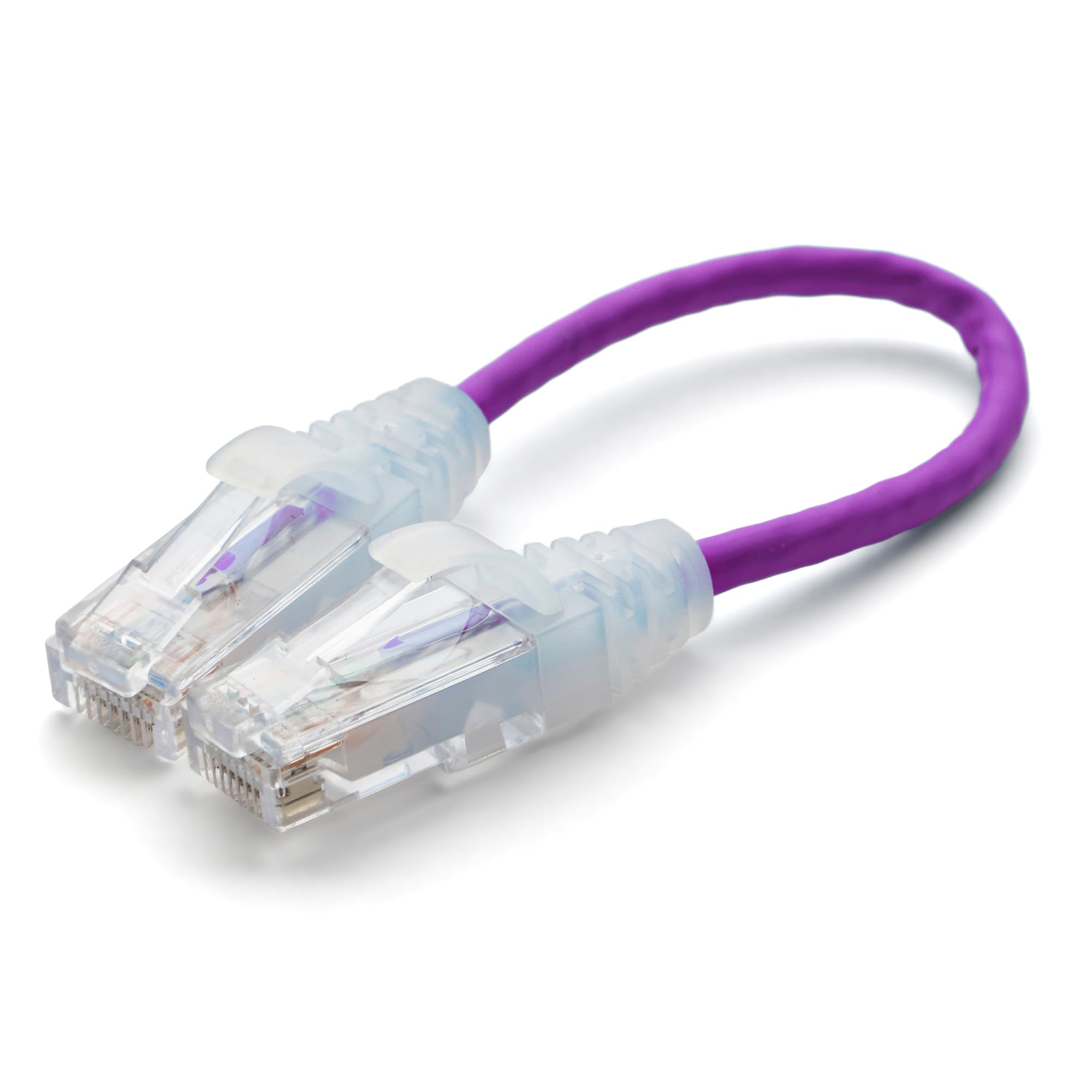 TRUECABLE Cat6 Component Rated Patch Cable, Unshielded (U/UTP), 6in, Purple, 28AWG Stranded Pure Copper, Snagless 10G High-Speed Ethernet Cable, PoE++ 4PPoE 100W, UL Listed, RoHS-3, 1 Pack
