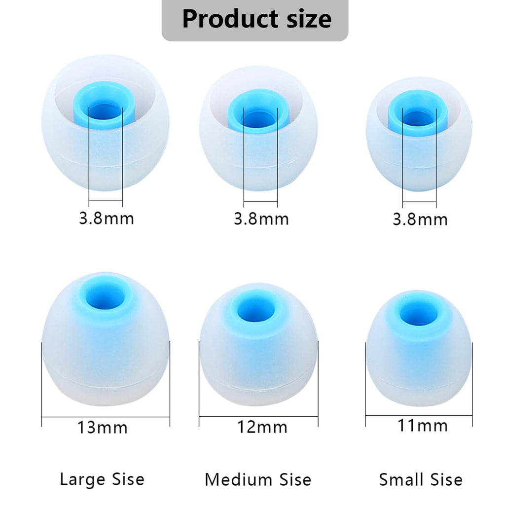 MMYQXI Earbud Replacement Tips Silicone Earbud Tips Earbud Covers Fit for in-Ear Headphones (Inner Hole 3.8mm -5.1mm) Ear Tips Earbud Rubber Tips 9 Pairs S/M/L