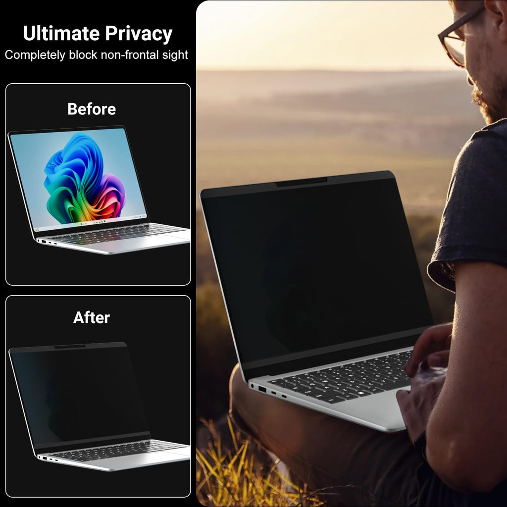 LUSA DESIGN 13.8 Inch Magnetic Privacy Screen for Microsoft Surface Laptop 7, Removable Anti Glare Screen Protector, Blue Light Computer Filter, Anti Spy Easy Install