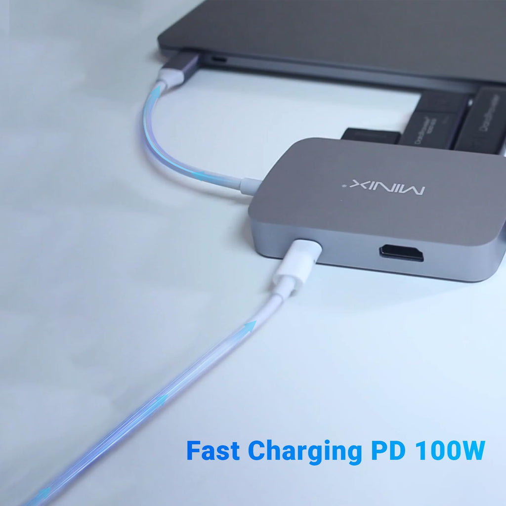 MINIX USB C Adapter, 7 in 1 USB C Hub Muliport Adapter 4K HDMI,Gigabit Ethernet, 2 USB 3.0, 100W PD Charging, SD/TF Card Reader, Compatible with MacBook Pro/Air, iPad Air/Pro, iMac, Laptop, PC
