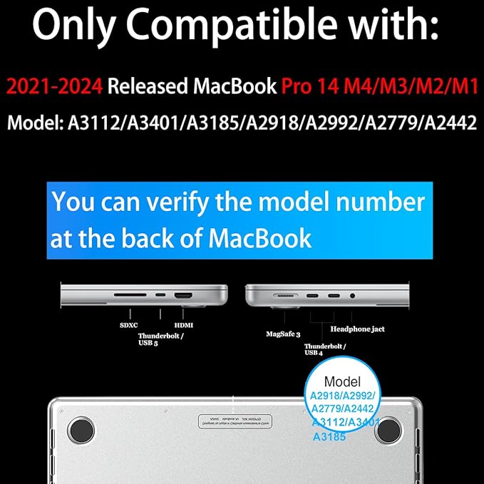 Teryeefi for MacBook Pro 14 inch Case M4 M3 M2 M1 2021-2023 Release Fits Model A3112 A3401 A3185 A2992,A2918,A2779,A244, Laptop Protective Hard Shell Cover with Keyboard Cover & Adapter, Art Florals