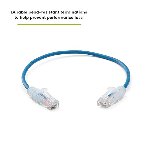 TRUECABLE Cat6 Component Rated Patch Cable, Unshielded (U/UTP), 1ft, Blue, 28AWG Solid Copper, Snagless 10G High-Speed Ethernet Cable, PoE++ 4PPoE 100W, UL Listed, RoHS-3, 1 Pack