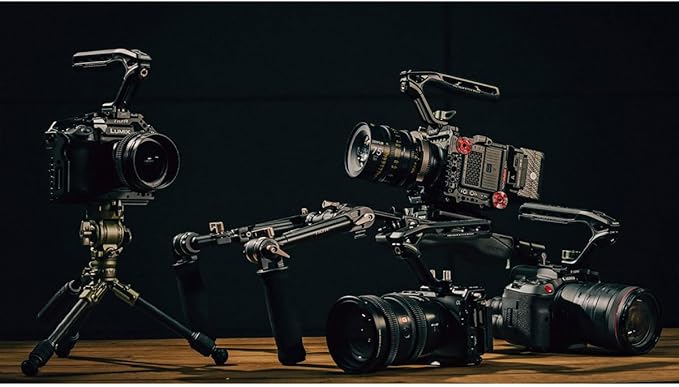 Tilta Xeno Top Handle for Filmmakers & Cameras - Black | Aluminum Alloy and Silicone Build | 1/4″-20 and 3/8″-16 Threads w/Locating Points | Safety Release Pin | Comfortable Handling (NATO)