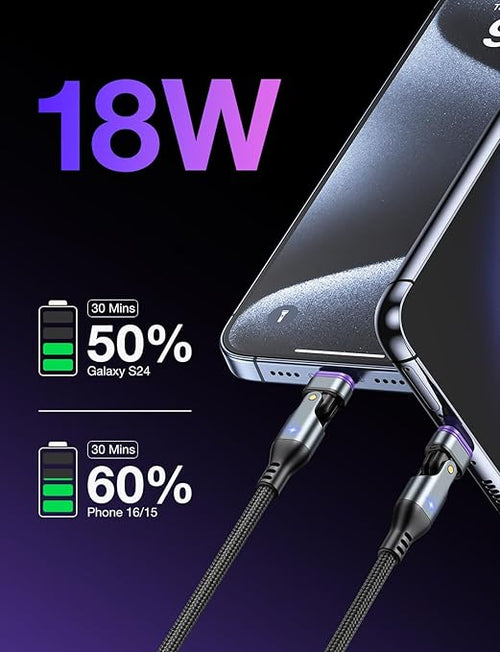 AUFU 16PIN USB-C Magnetic Charging Cable 3-Pack