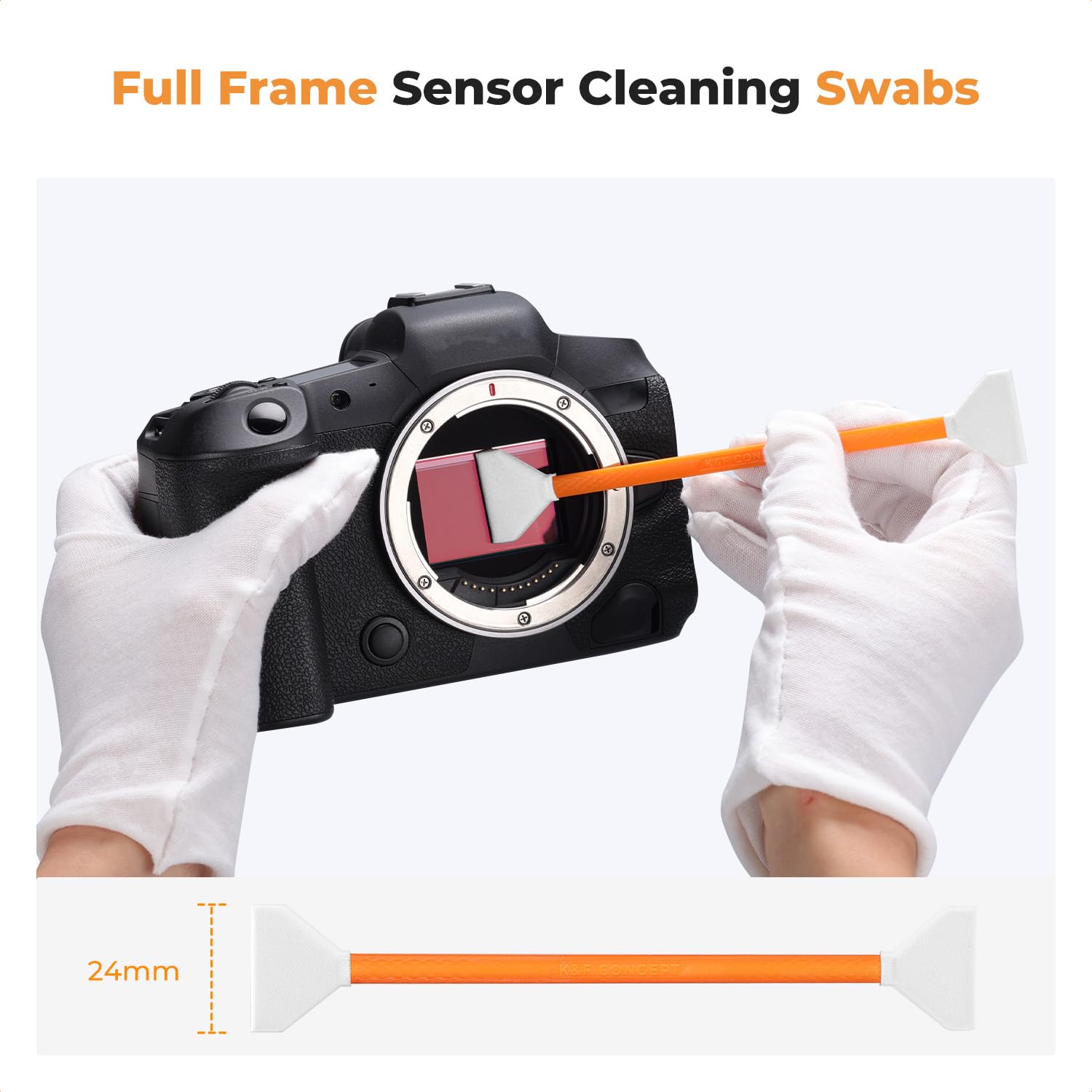 K&F CONCEPT Double Tipped 24mm Full Frame Sensor Cleaning Swab X14