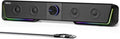 Jeecoo A40 Bluetooth Computer Speakers with Clear Sound, USB Plug & Play PC Speakers with LED Light, Computer Sound Bar with Switch Button for Desktop Laptop Monitor (USB-C Adapter Included)