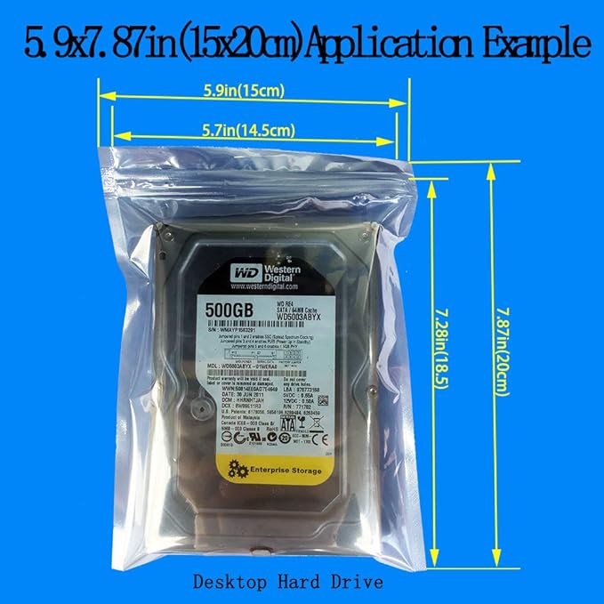 Anti Static Bags,ESD Bags,30pcs Mixed Sizes Antistatic Resealable Bag for 3.5 Hard Drive, 2.5 Solid State Drive,with Labels, ESD Shielding Bag for Varieties of Electronic Device