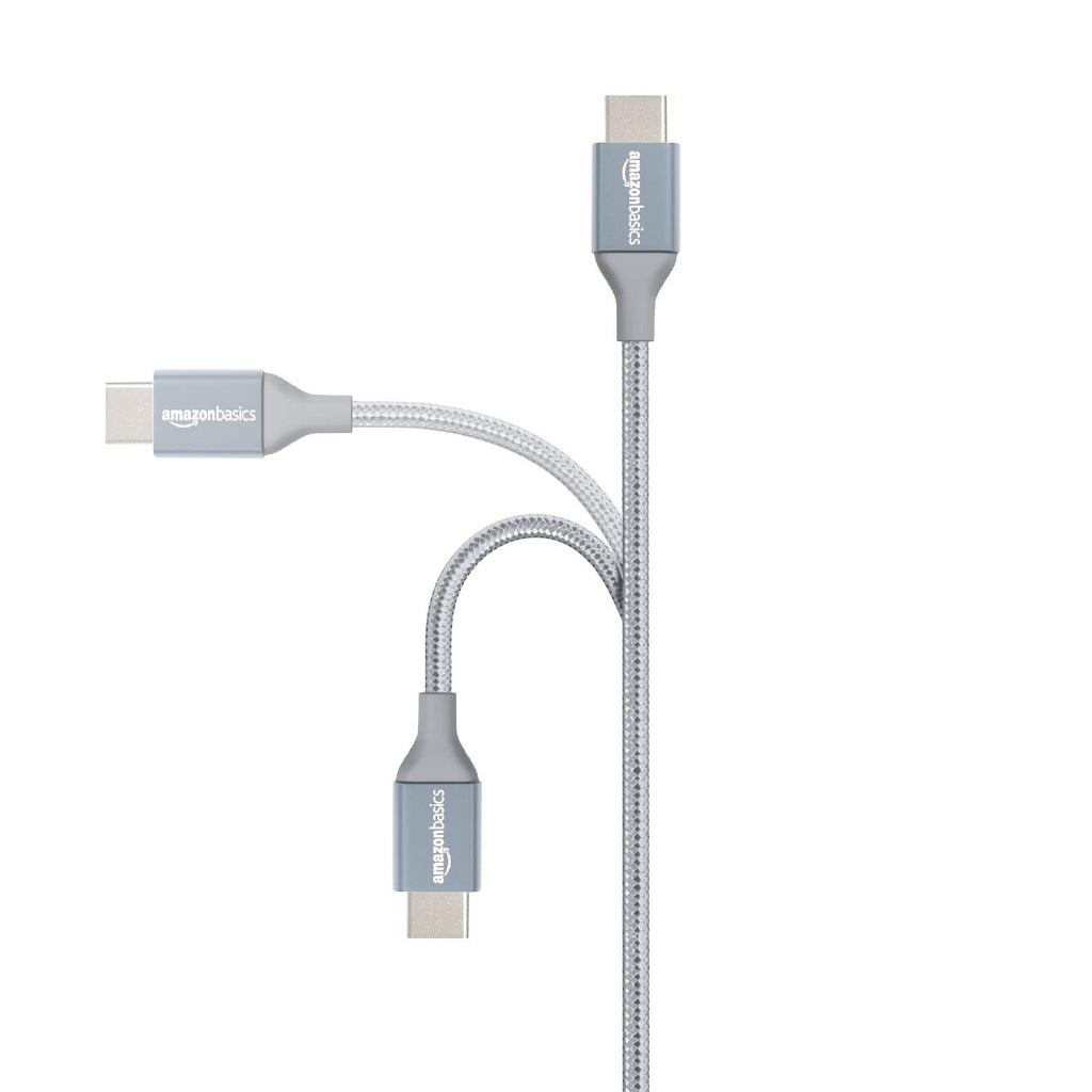 Amazon Basics Nylon Braided USB-C to USB-A 2.0 Fast Charging Cable, 480Mbps Speed, USB-IF Certified, Charge and Sync, for Apple iPhone 16/15, iPad, Samsung Galaxy, Tablets, Laptops, 3 foot, Dark Grey