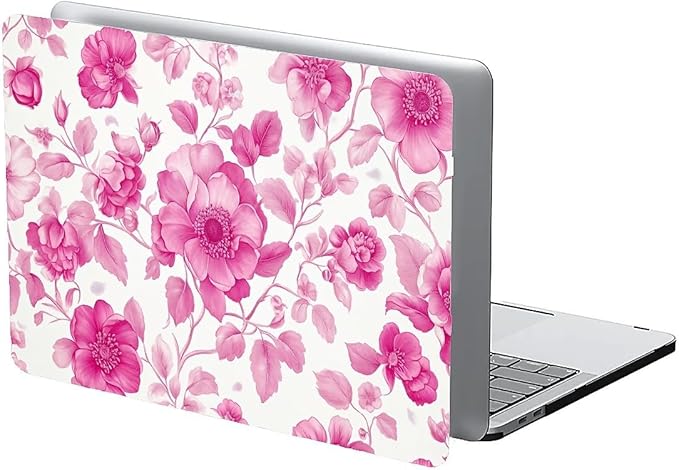 Compatible with MacBook Air 13.3 13.6 Inch Case 2022 2021 2020 2019 Plastic Hard Shell Case Cover,13.3 Pro(A1706/A1708/A1989/A2159/A2289/A2338), Pink Vintage Floral