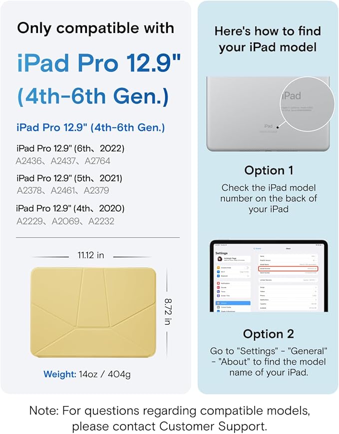 MOFT Dynamic Folio Case for iPad Pro 12.9 -inch (6th/5th/4th Generation, 2022/2021/2020), Silm Magnetic Stand Case with 20+ Viewing Angles, Auto Wake/Sleep, Ultra Thin, Panna Cotta x Faded Jeans