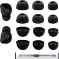 Replacement Silicone Ear Tips for Beats Fit Pro/Studio Buds/Studio Buds+ Headphone, 6 Pairs Earbuds Eartips L/M/S, Eargels Set Fit in Case, Earplug Ear Cap (Black with Pen)