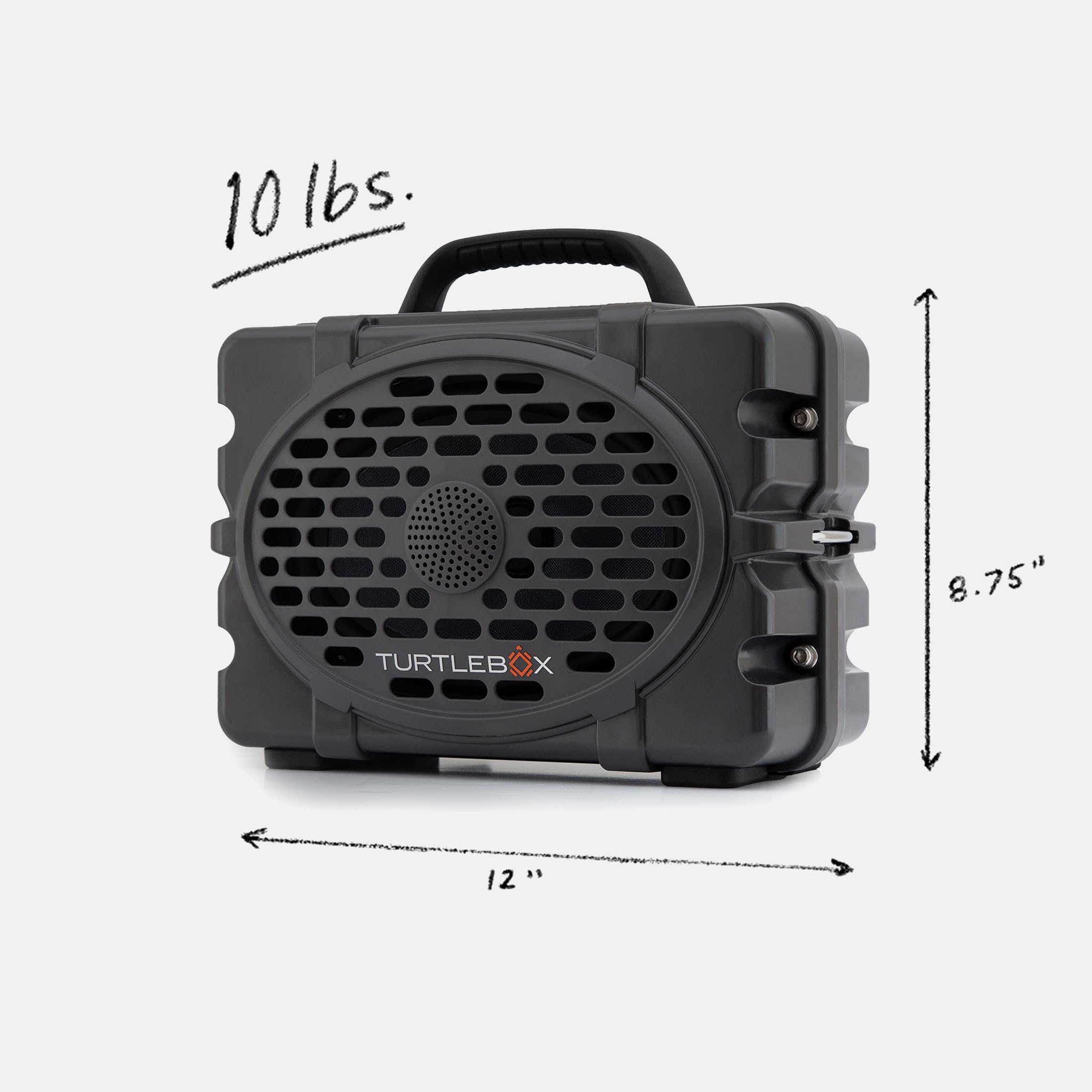 Turtlebox Original Gen 3 Outdoor Bluetooth Speaker, Gray/Electric Blue