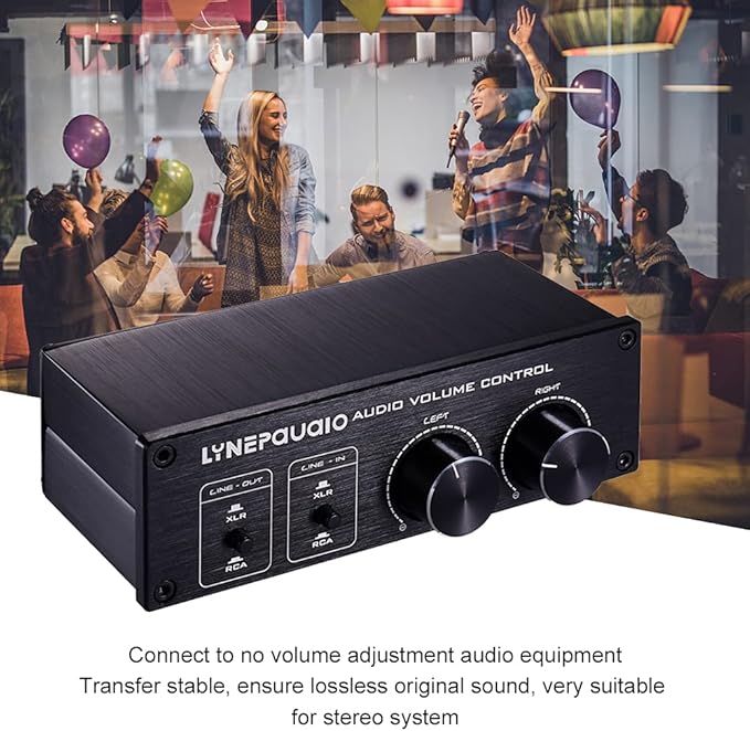 Volume Controller, Audio Volume Control Box, Passive Audio Volume Controller with Fully-Balanced & Single-Ended Mode XLR & RCA Interface for Home Stereo System Pre-Amplifier Speaker
