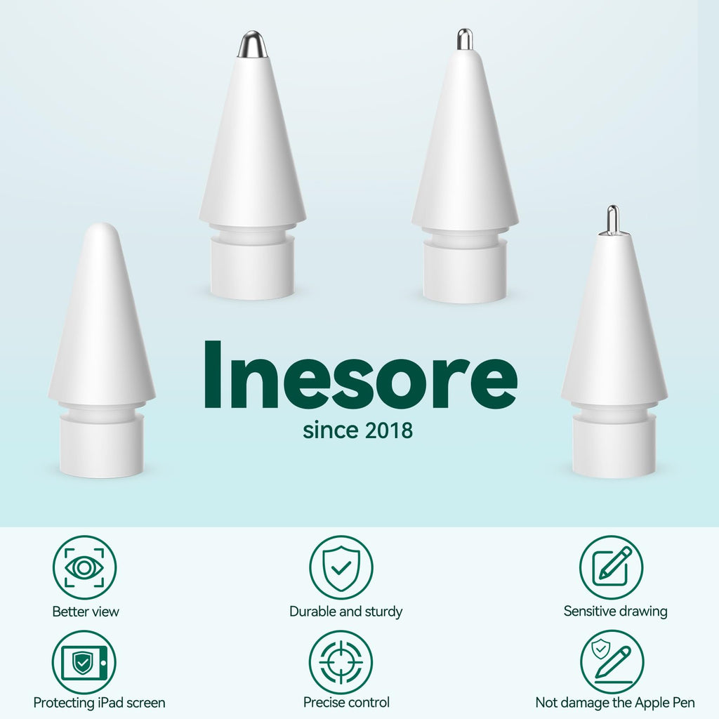 Inesore Pencil Tips for Apple Pencil Pro/1st/2nd/USB-C (4 Pack)