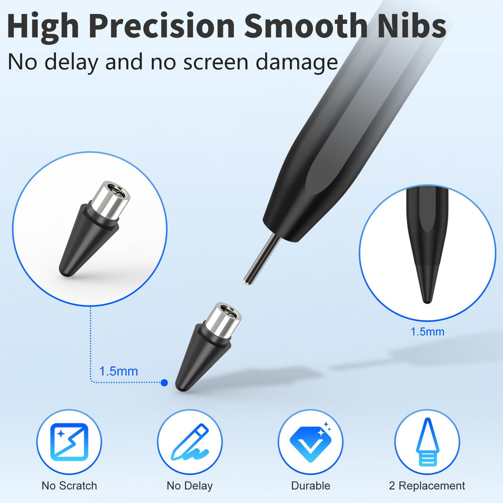 Stylus Pen for iOS&Android Touch Screens, Active Pencil for Samsung, Smart Digital Stylus Pens for Lenovo/Huawei/Vivo/Mi and Other Tablets, iPhone/Samsung/Google Pixel Smart Phones Drawing&Writing