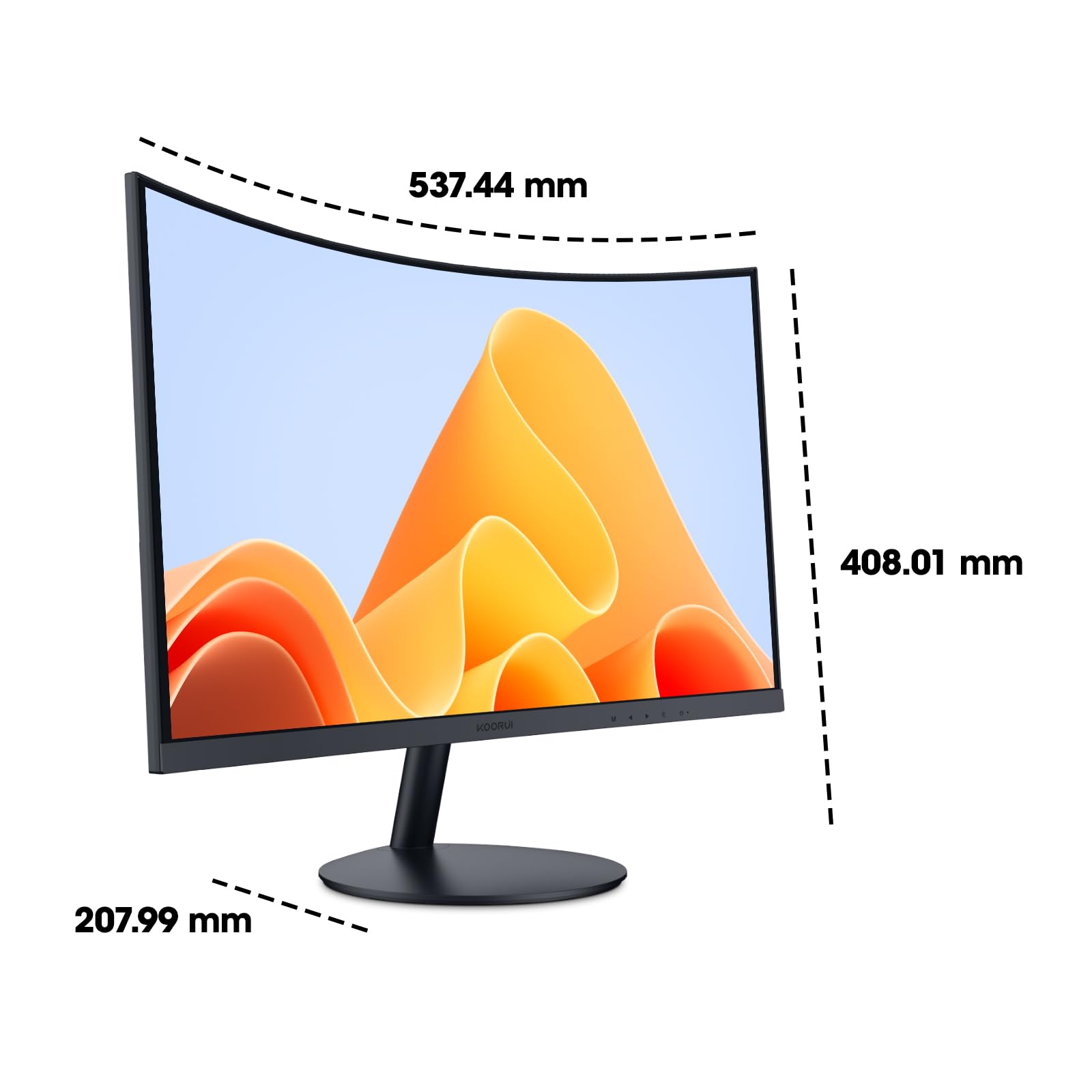KOORUI 24 inch Curved Computer Monitor, FHD 100Hz VA 1500R PC Screen