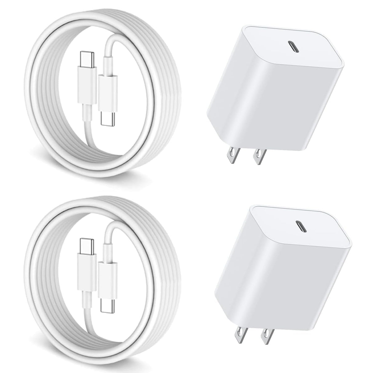 Fast Charging for iPhone 17 16 15 Charger,2Pack 20W USBC Wall Charger Travel Plug Block Phone 16e Charging Cable for iPhone 17 Air/17 Pro/17 Pro Max/16 Pro/16 Pro Max/16 Plus/15/15 Pro/15 Pro Max/iPad