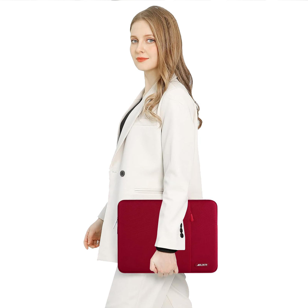 MOSISO Laptop Case 13 inch, Laptop Sleeve Compatible with MacBook Neo/Air/Pro 13 inch with A18/M5/M4/M3/M2/M1 Chip 2026-2016, Polyester Vertical Computer Sleeve Bag with Pocket, Red
