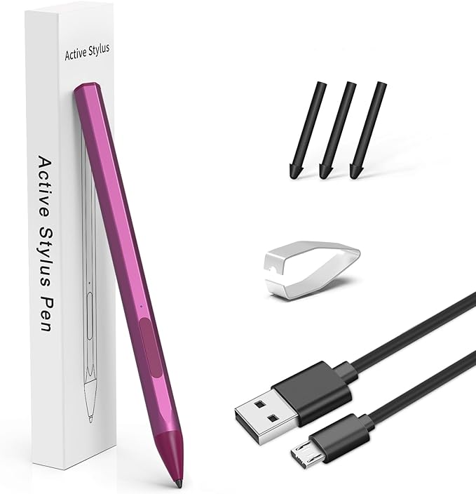 Stylus for HP Envy X360 Pavilion x360 Specter X360 Spectre x2 Envy x2 Touchscreen Laptop Rechargeable MPP 2.0 Tilt Pencil 4096 Pressure Sensitivity Using The Microsoft MPP Protocol, Red