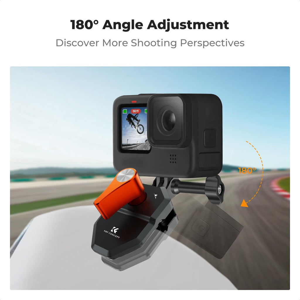 K&F CONCEPT Motorcycle Windshield Clip Mount for GoPro Hero 13/12/11 Black