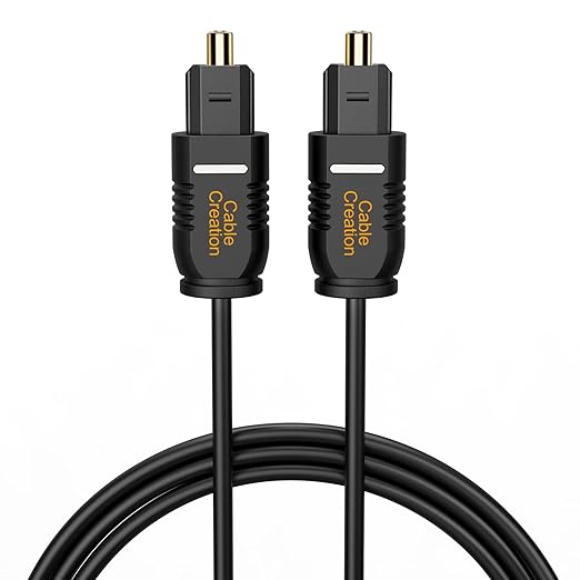 CableCreation Optical Digital Audio Cable 10FT, Thin Fiber Optic Toslink Gold Plated Optical S/PDIF Cord for Home Theater, Sound Bar, TV, PS4, Xbox, VD/CD Player, Game Console& More, Black