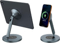 Nillkin Magnetic iPad Stand for Desk, MagSafe Wireless iPhone Charger Stand, 360° Rotating Base, Adjustable Aluminum Tablet Holder for Work, Office, Home, Kitchen Use