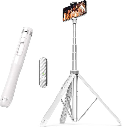 ATUMTEK 51" Selfie Stick Tripod, All in One Extendable Phone Tripod Stand with Bluetooth Remote 360° Rotation for iPhone and Android Phone Selfies, Video Recording, Vlogging, Live Streaming