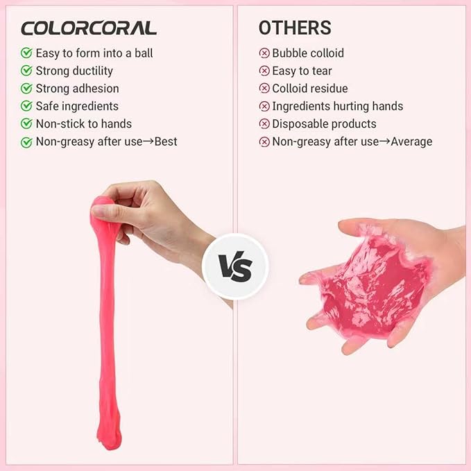 COLORCORAL Universal Cleaning Gel Dust Cleaner for PC Keyboard Car Detailing Office Electronics Laptop Dusting Kit Computer Dust Remover, Computer Gaming Car Accessories,Christmas Stocking Stuffers