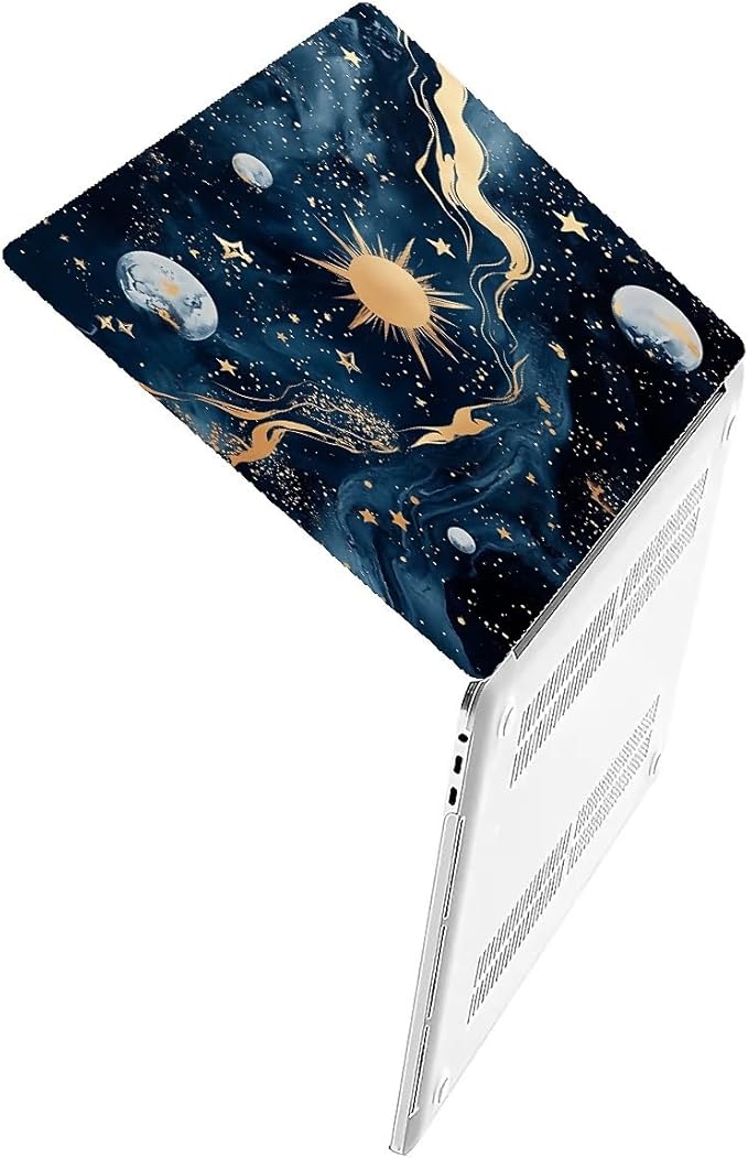 Compatible with MacBook Air 13.3 13.6 Inch Case 2022 2021 2020 2019 Plastic Hard Shell Case Cover,13.6 Air (A2681) M2 2022, Moon and Sun