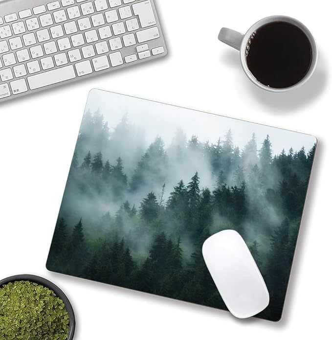 Mouse Pad, Fog Forest Mouse Mat, Waterproof Non-Slip Rubber Base MousePads for Office Laptop Computer Desk, Natural Landscape