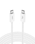 Belkin USB C to USB C Cable, 9.9ft, 60W - Type C Charger, iPhone Charger Cord, Soft, Braided, Flexible for iPhone 16, Galaxy S25, Pixel 9, Airpods, iPad Pro, Tablet & More, Travel Essentials - White