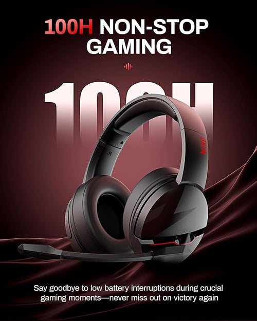 acer Wireless Gaming Headset, PS5 Headset with 2.4GHz for Ps5, Ps4, PC, Switch, Bluetooth 5.3 + 100Hrs Gaming Headphones with Noise Canceling Mic for Laptop, Mobile, Mac, 50mm Drivers (Black)