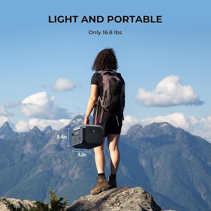Andes 600 Pro Portable Power Station, 584Wh LiFePO4 Hybrid Battery Backup, [1 Hour 80%] Fast Charging, 600W SiCPrime Solar Generator for Outdoor Camping, RVs, Home Use (Solar Panel Optional)