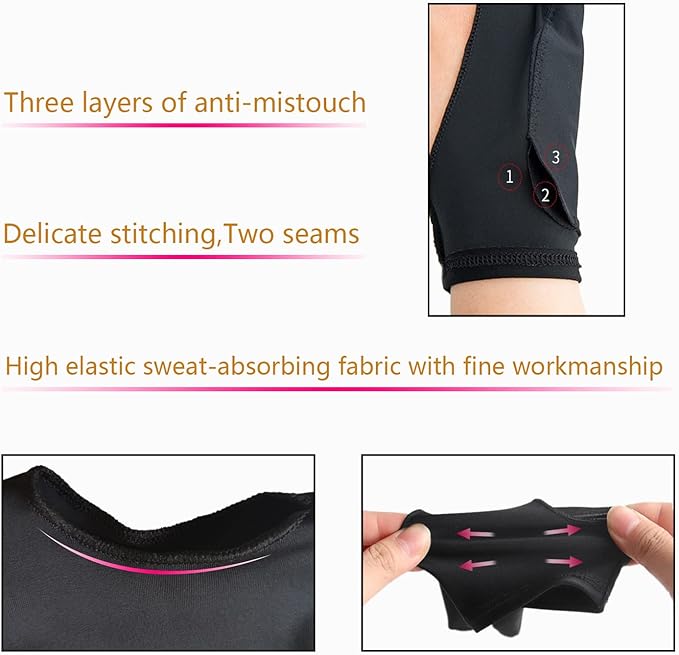 SPBMY Drawing Glove 2 Pack,Two-Finger Artist Glove for Drawing Tablet, Paper Sketching, iPad. Digital Art Glove, Drawing Glove Right Hand and Left Hand, Black