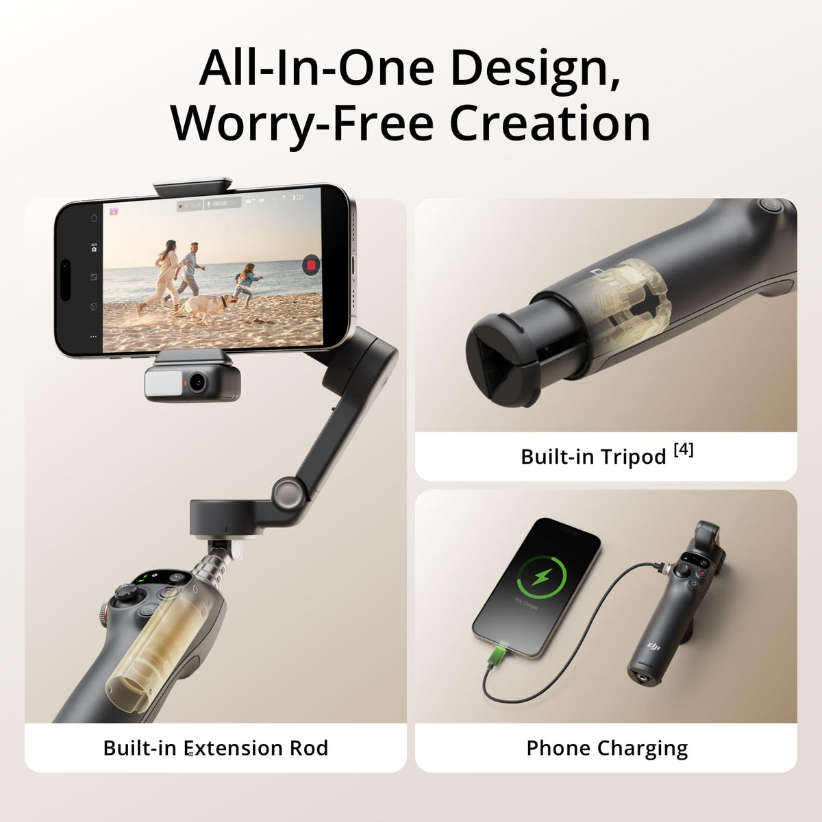 DJI Osmo Mobile 7P Gimbal Stabilizer for iPhone & Android, Native Tracking