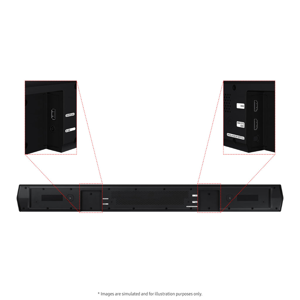 Samsung HW-B750D/ZA 5.1 ch Soundbar w/ Dolby Audio, Surround Sound expansion, Bass Boost, Adaptive Sound, DTS Virtual:X, Wireless Subwoofer, 2024