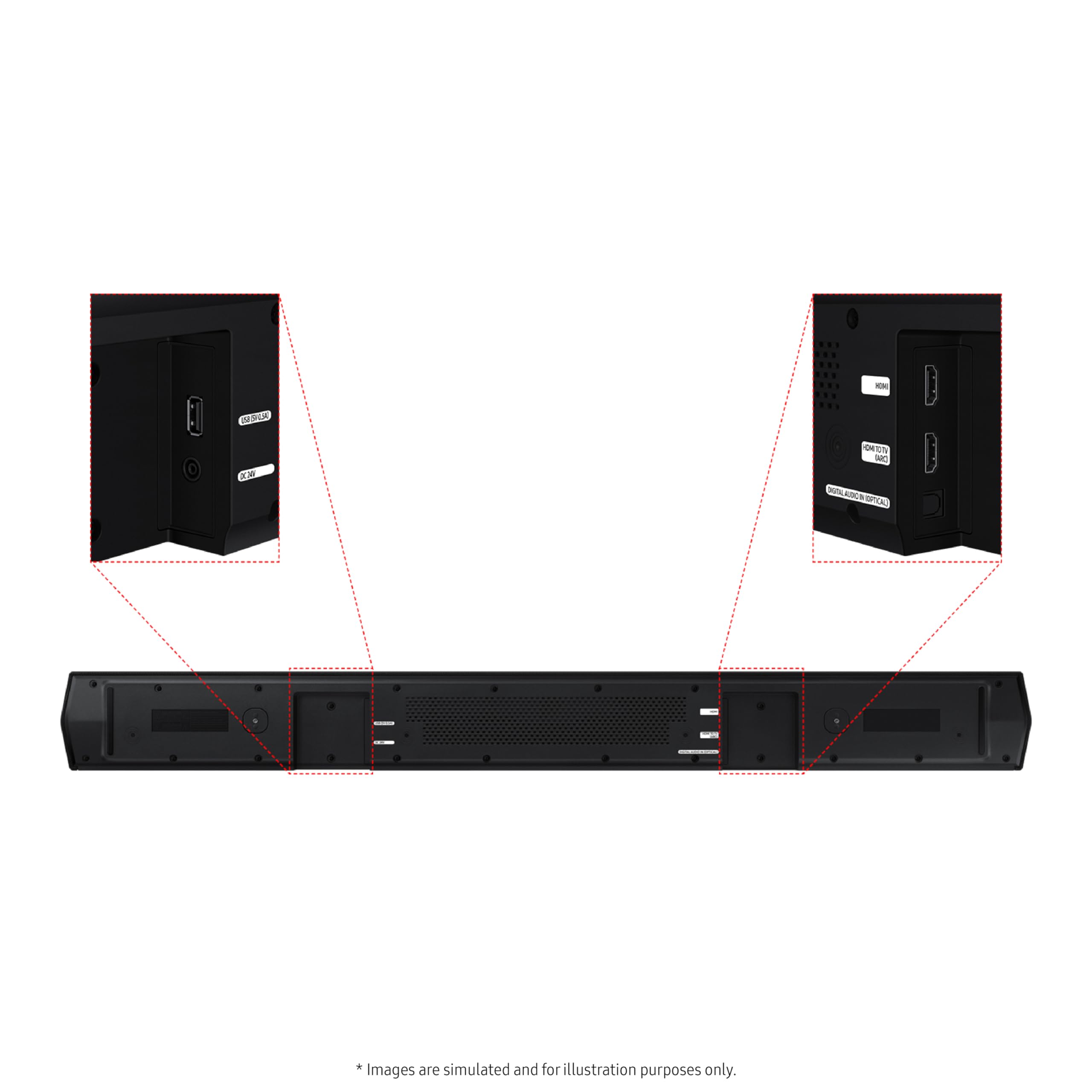 Samsung HW-B750D/ZA 5.1 ch Soundbar w/ Dolby Audio, Surround Sound expansion, Bass Boost, Adaptive Sound, DTS Virtual:X, Wireless Subwoofer, 2024