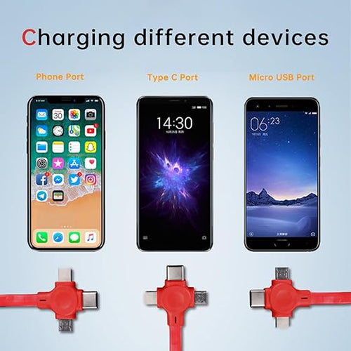 4 Pcs 3 in 1 Retractable Multi Fast Charging Cable Bulk with Phone Stand