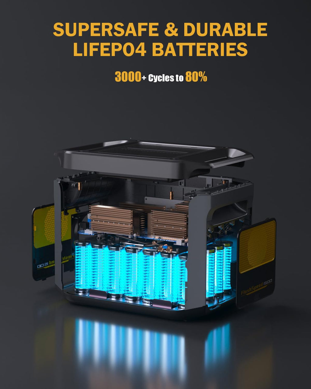 VTOMAN FlashSpeed 1500 Solar Generator, 1548Wh LiFePO4, 3000W peak ouput